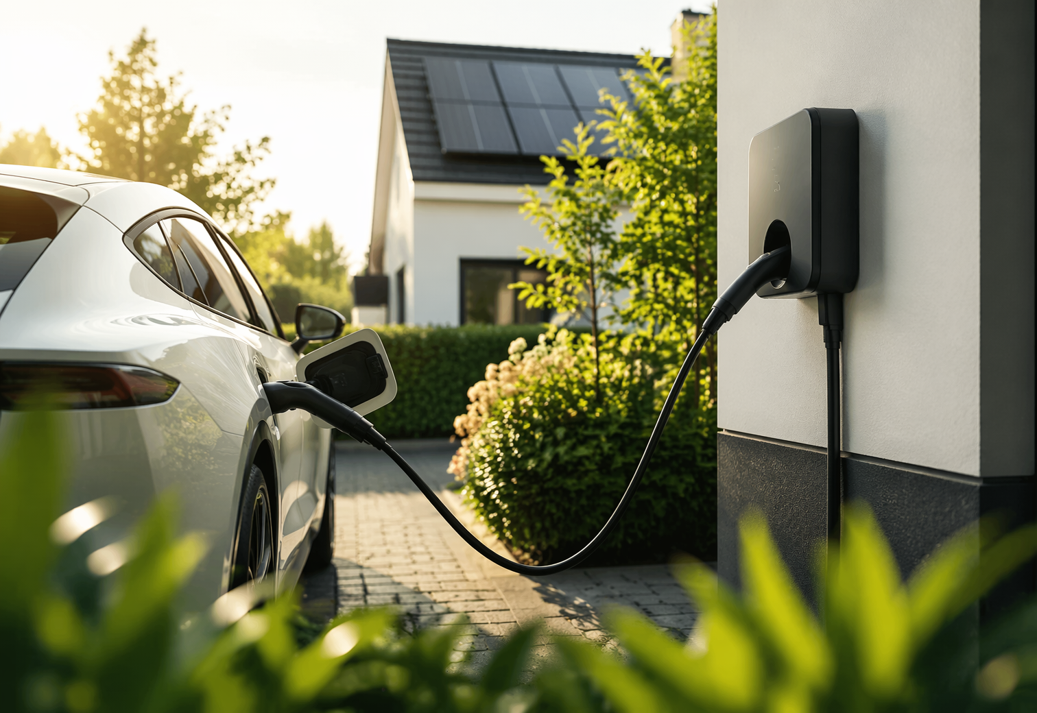 Geld verdienen met laadpaal: elektrische auto laadt met groene stroom
